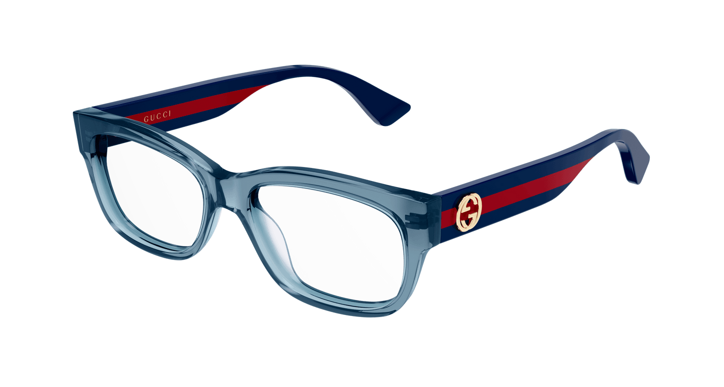 Gucci GG0278O Clear Blue Striped Leg Frames