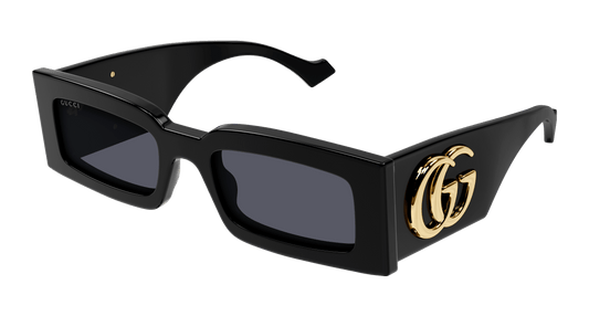 Gucci GG1425S Thick Rim Rectangle Sunglasses in Black