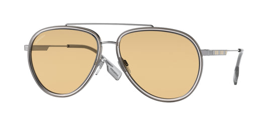 Burberry BE3125 Oliver Aviator Sunglasses in Gunmetal Yellow