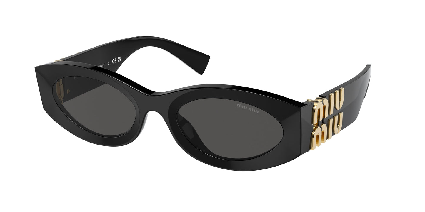Miu Miu MU11WS Black Oval Sunglasses