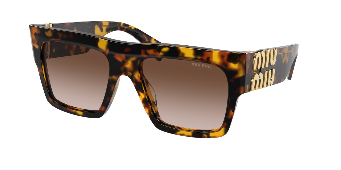 Miu Miu MU10WS Light Havana Thick Flat Top Sunglasses