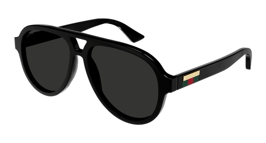 Gucci GG0767S Polarized Aviator Sunglasses in Black