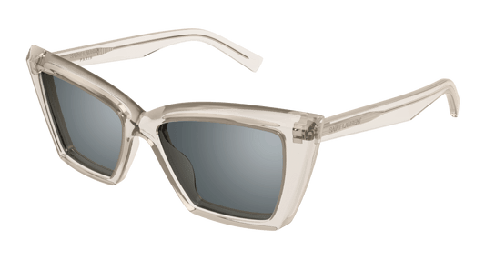 Saint Laurent SL657 Cat Eye Sunglasses in Clear Mirror