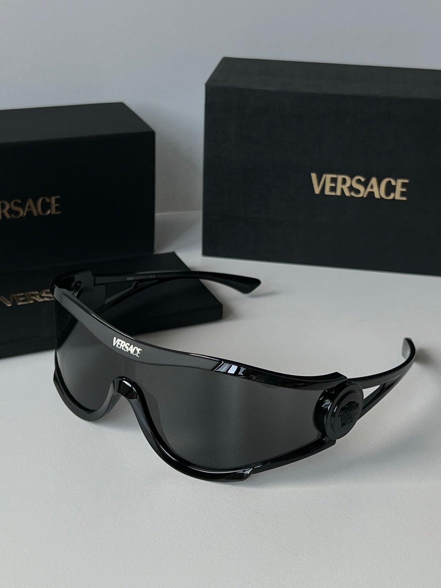 Versace VE4475 Shield Sunglasses in Black