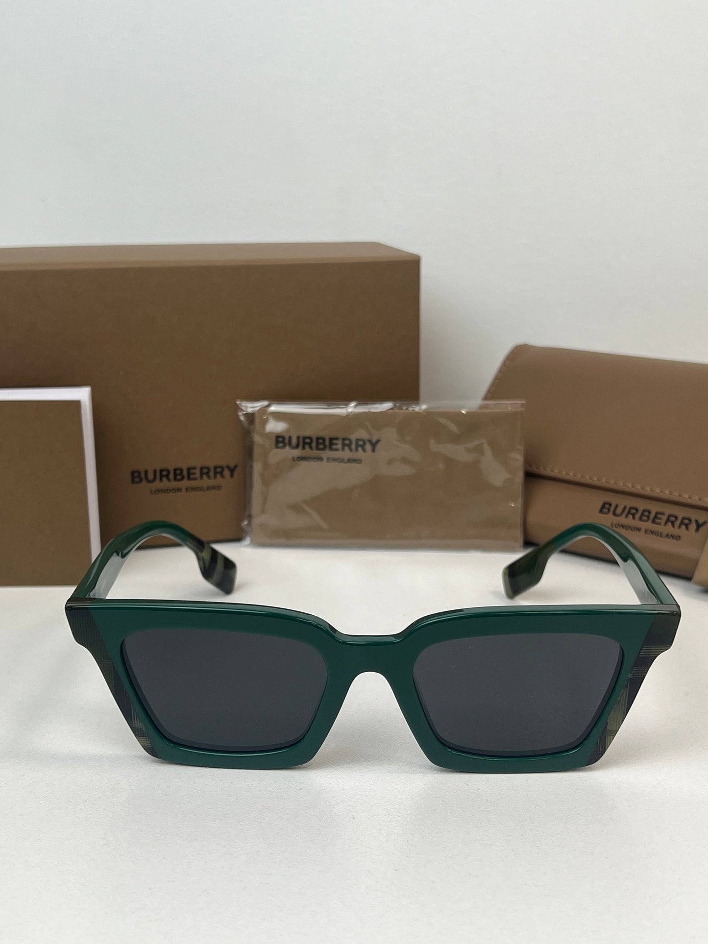 Burberry BE4392U Briar Sunglasses in Green Check