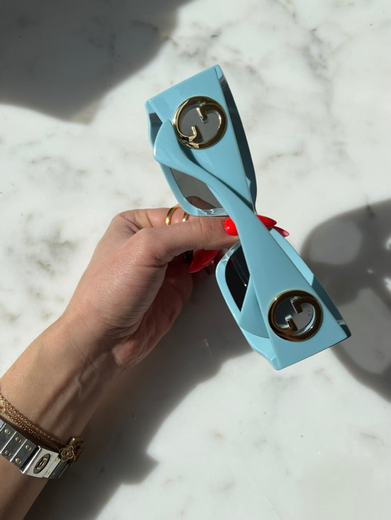 Gucci GG1412S Blue Shield Mask Sunglasses