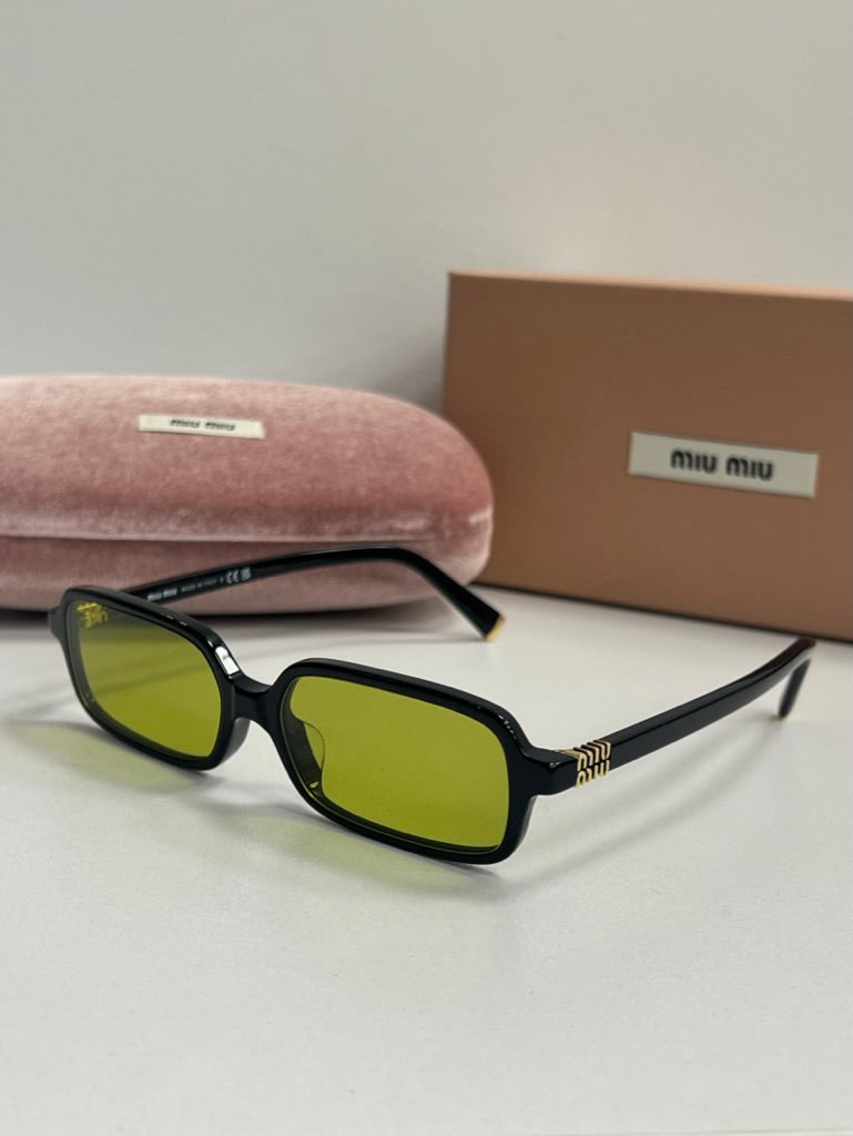 Miu Miu MU11ZS Black Rectangular Sunglasses