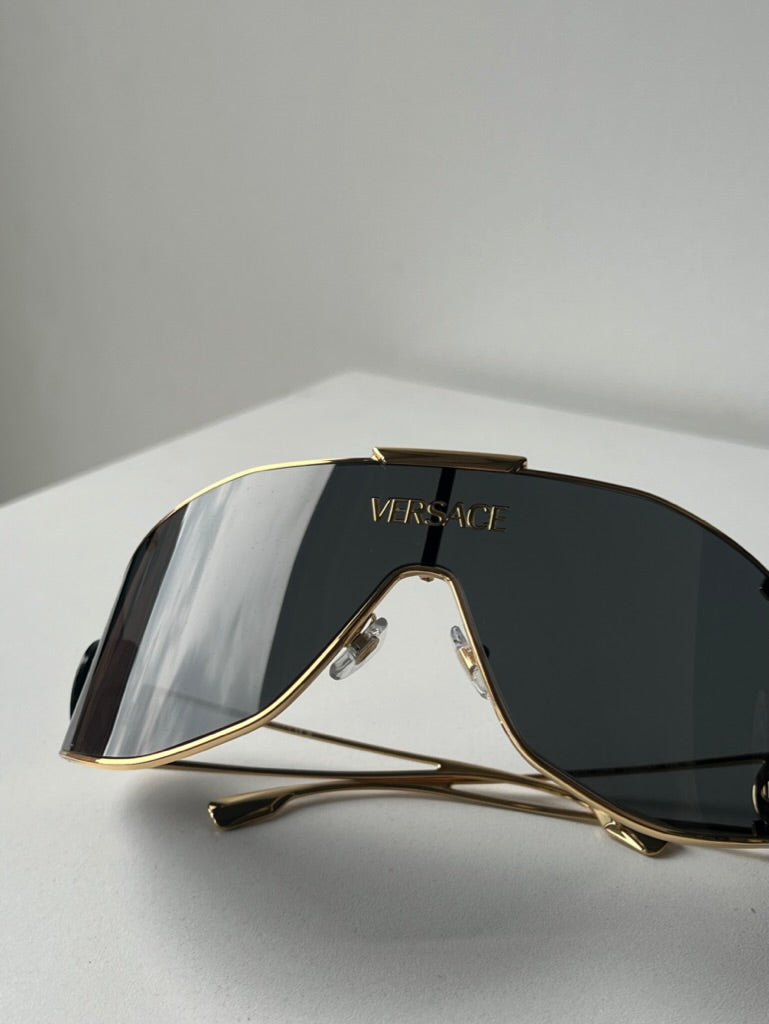 Versace VE2268 Shield Sunglasses in Gold