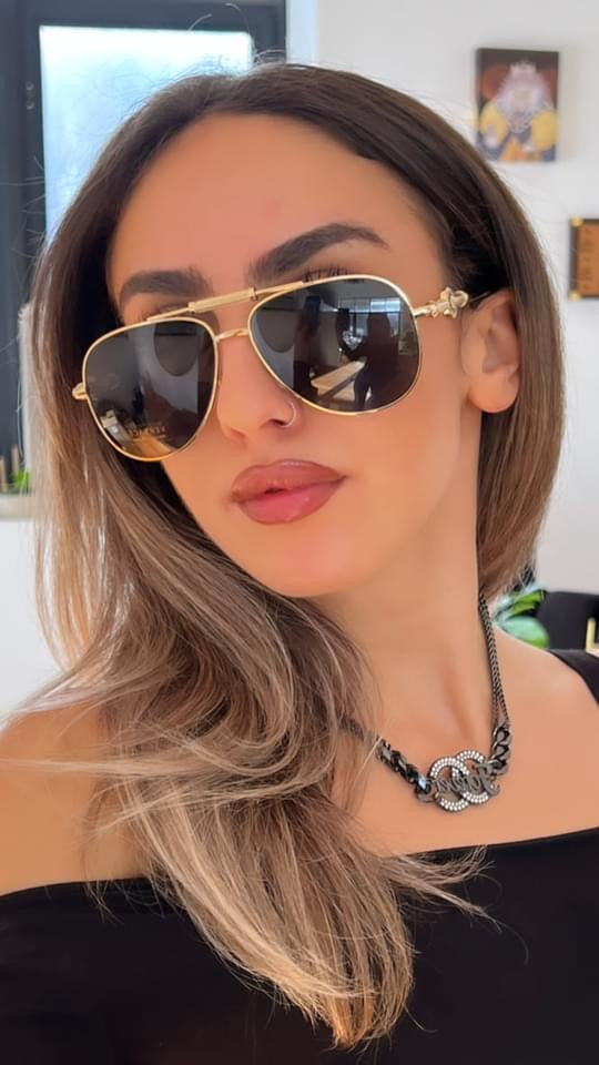 Versace VE2236 Medusa Aviator Sunglasses in Gold Dark Grey