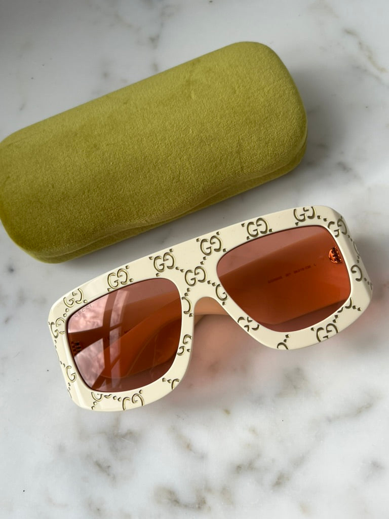 Gucci GG0983S Logo Sunglasses in Ivory