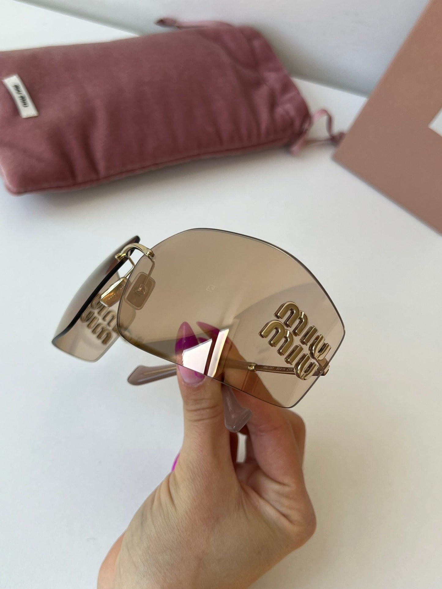 Miu Miu MU54YS Sunglasses in Pink Mirror