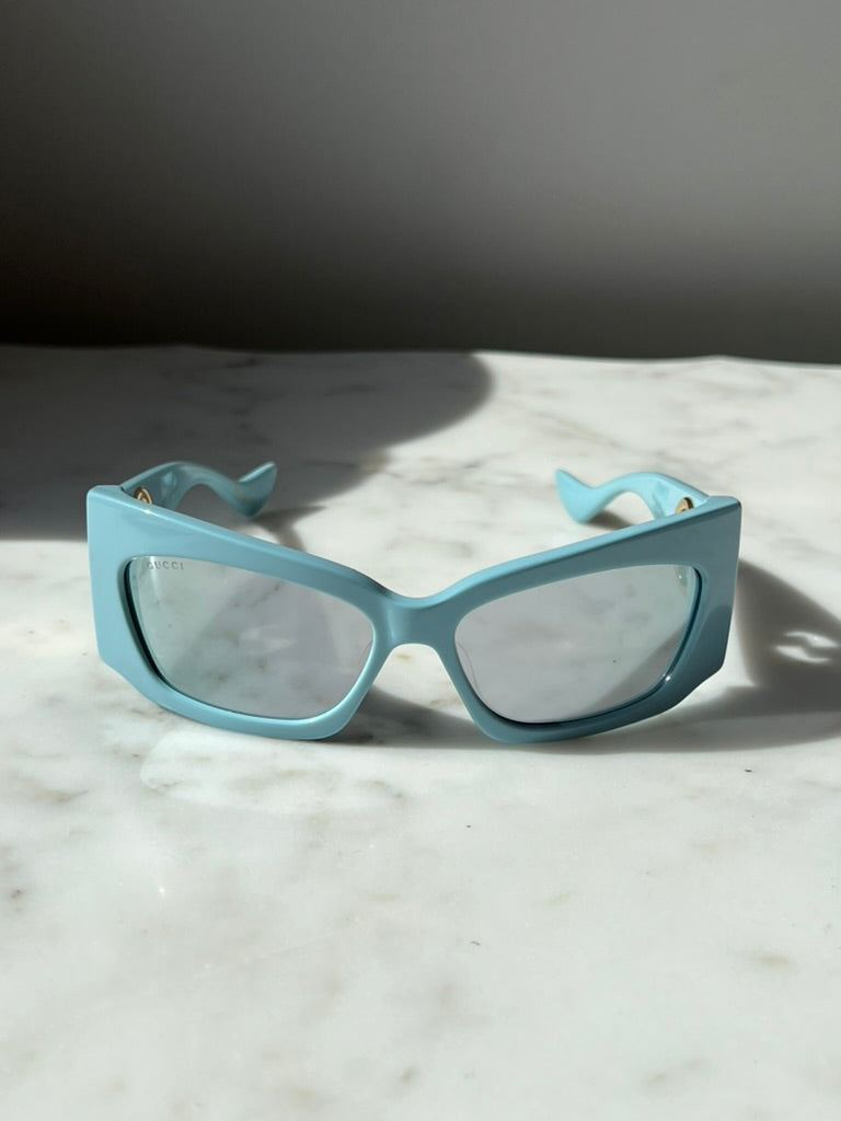 Gucci GG1412S Blue Shield Mask Sunglasses