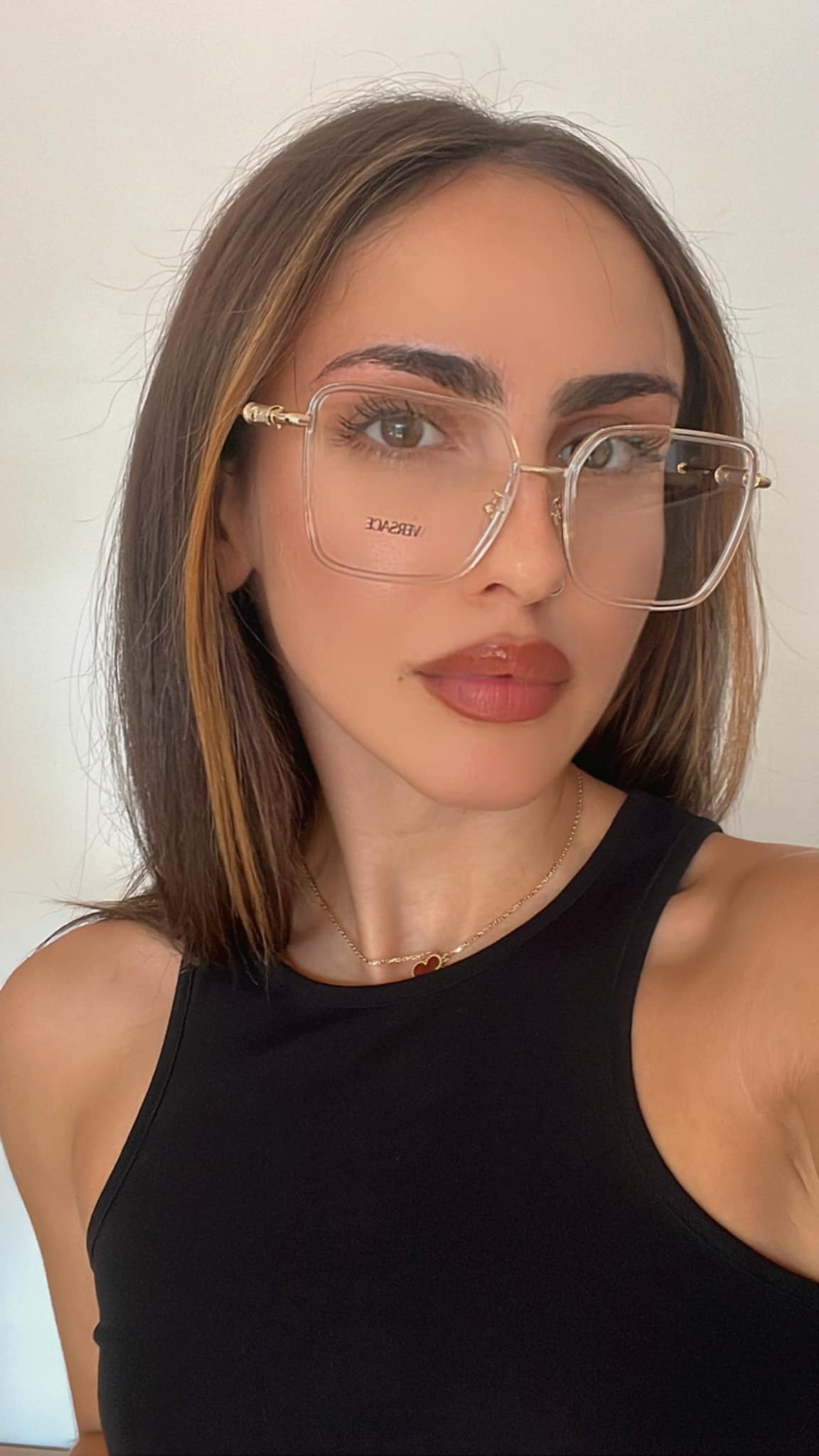 Versace VE1294D Clear Metal Square Frames