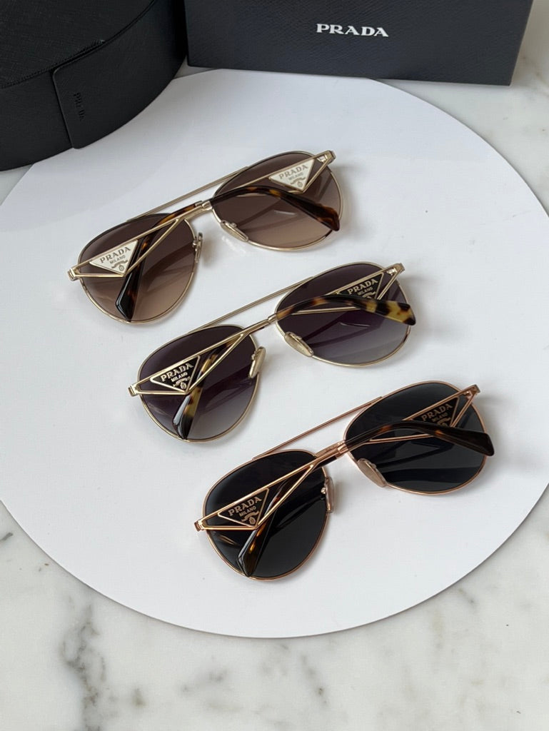 Prada PR73ZS Sunglasses in Gold Grey