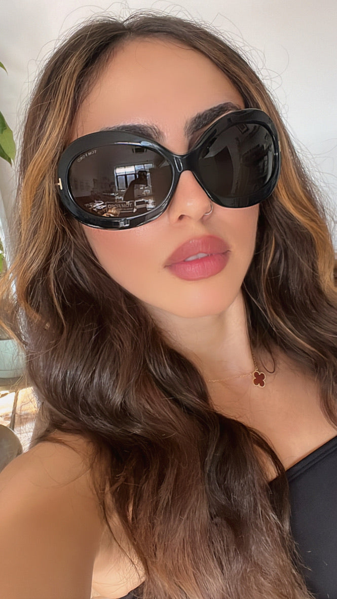 Tom Ford Edie FT0428 Round Wrap Sunglasses