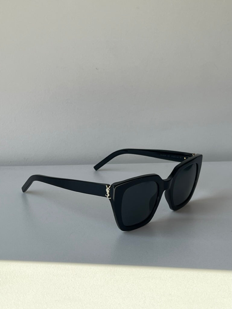Saint Laurent SLM143 Square Sunglasses in Black Gold