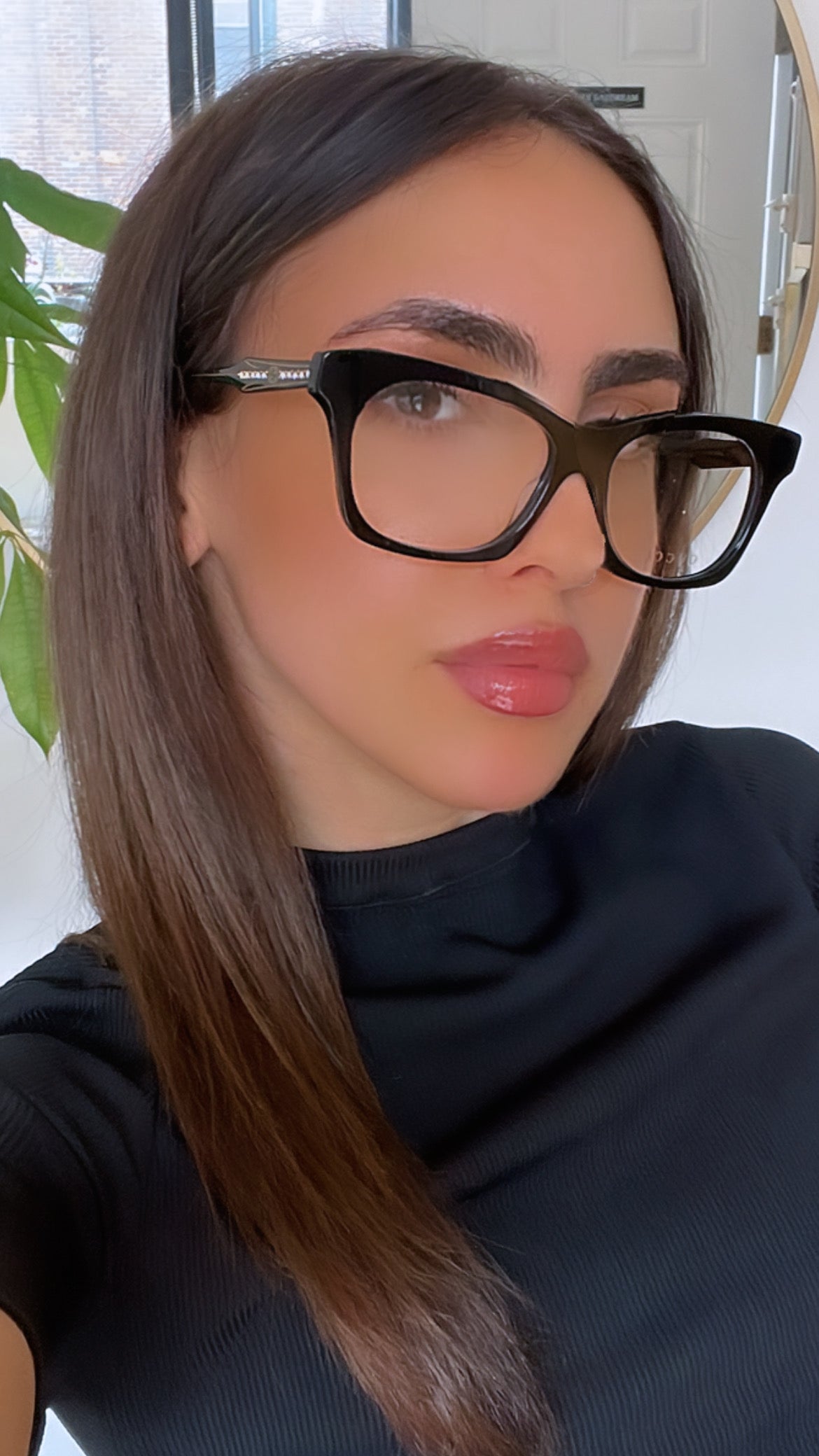 Gucci GG1299O Squared Cat Strass Frames in Black