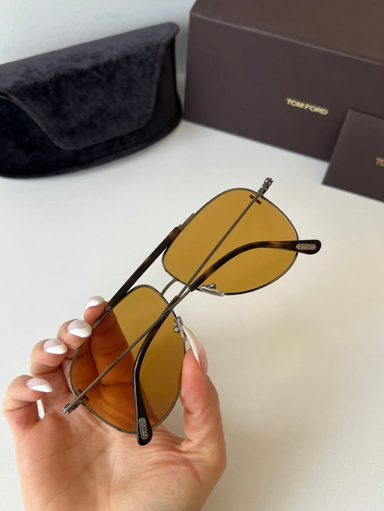 Tom Ford FT1018 Brady Aviator Sunglasses in Brown