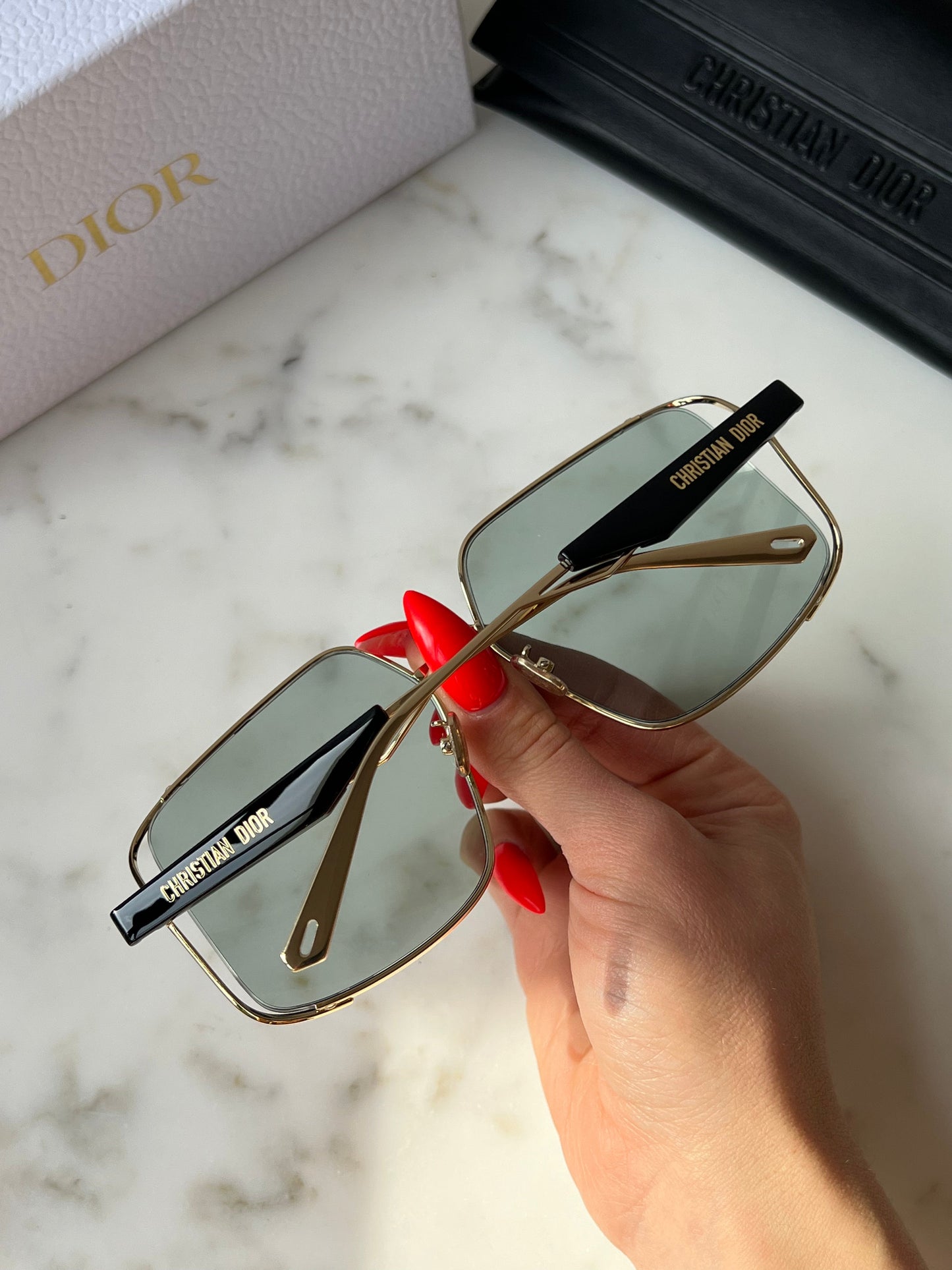 Dior ArchiDior Oversized Sunglasses in Gold Green