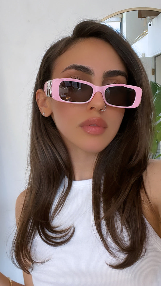 Balenciaga BB0096S Logo Sunglasses in Pink