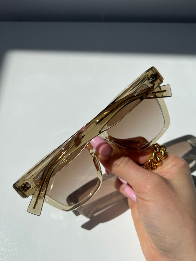 Saint Laurent SL641 Sunglasses in Beige Transparent