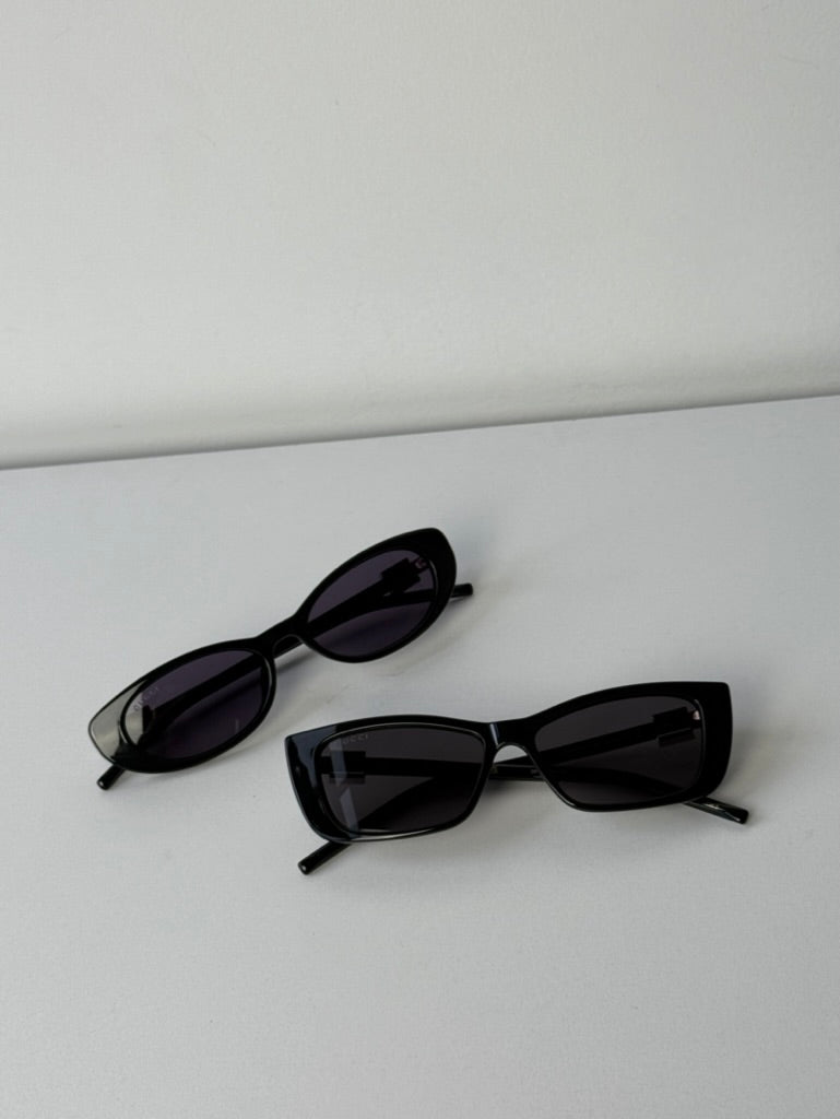 Gucci GG1681S Black Rectangular Crystal Sunglasses