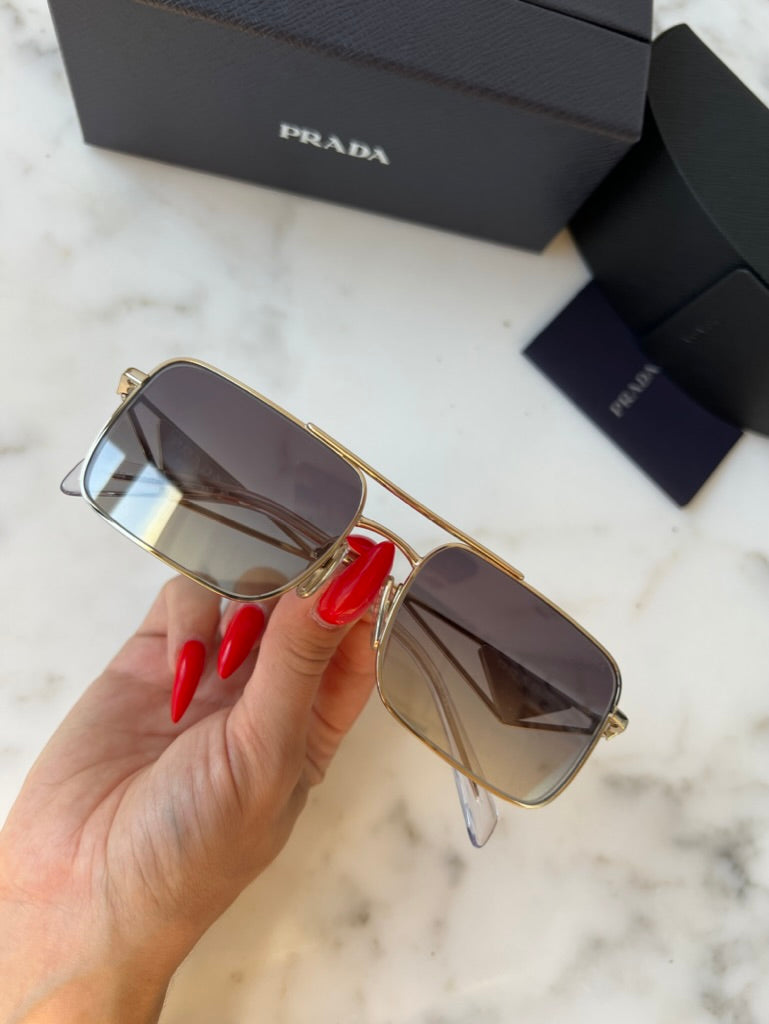 Prada PR A52S Sunglasses in Gold Grey