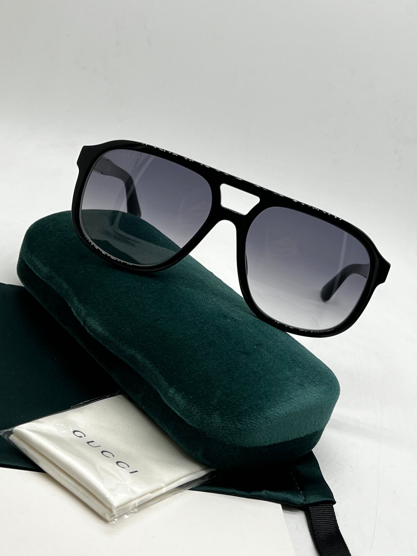 Gucci GG1188S Black Gold Aviator Sunglasses