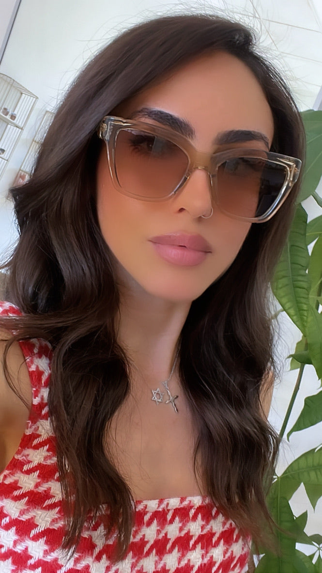 Saint Laurent SL641 Sunglasses in Beige Transparent