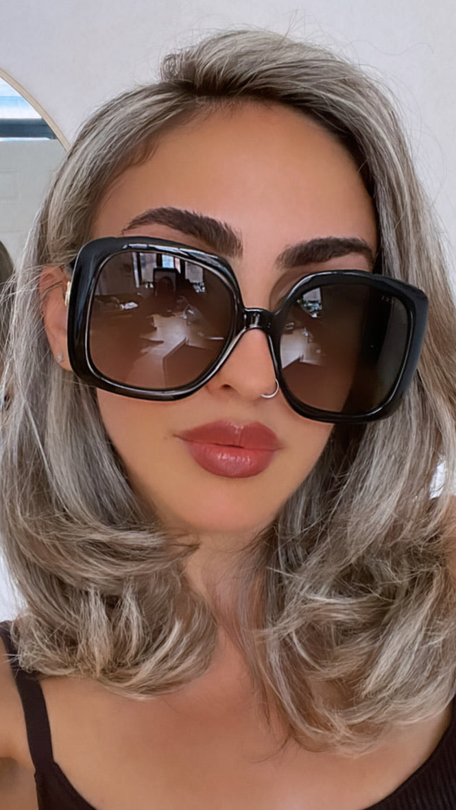 Gucci GG0713S Oversized Black Square Sunglasses