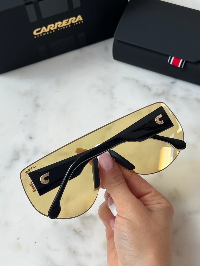 Carrera Flaglab 12 Shield Sunglasses in Gold