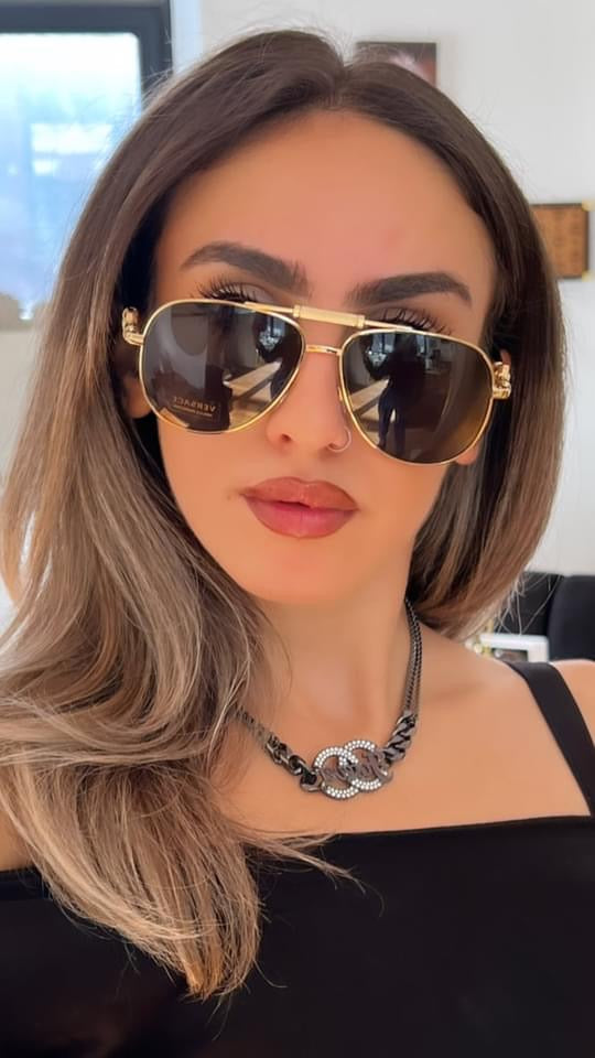 Versace VE2236 Medusa Aviator Sunglasses in Gold Dark Grey