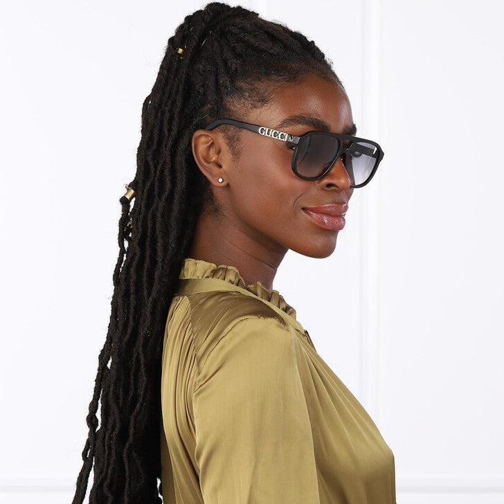 Gucci GG1188S Black Gold Aviator Sunglasses