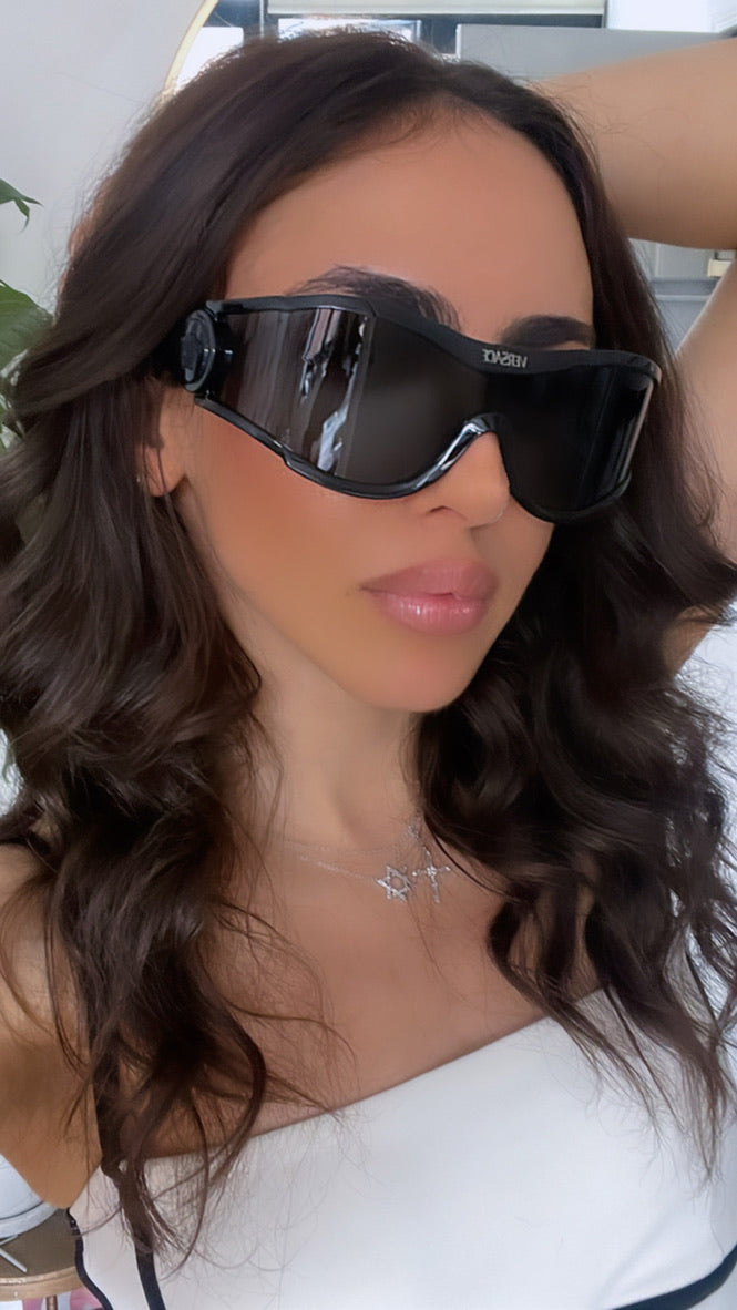 Versace VE4475 Shield Sunglasses in Black