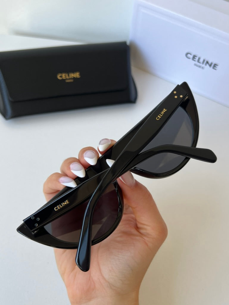Celine CL40228I Bold Black Cat Eye Sunglasses