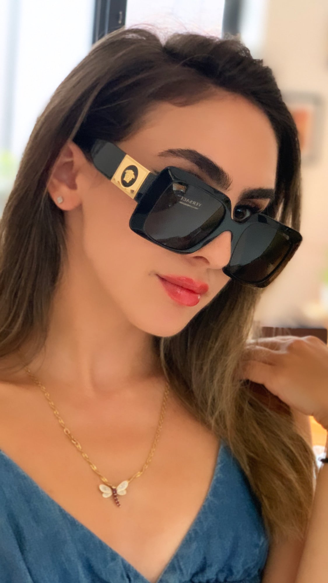 Versace VE4405 Square Sunglasses in Black