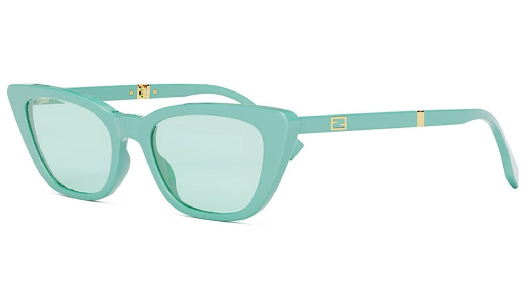 Fendi FE40089I Blue Cat Eye Mirror Folding Sunglasses