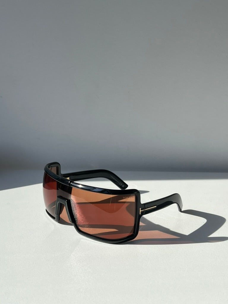 Tom Ford Parker FT1118 Mask Sunglasses in Black Brown