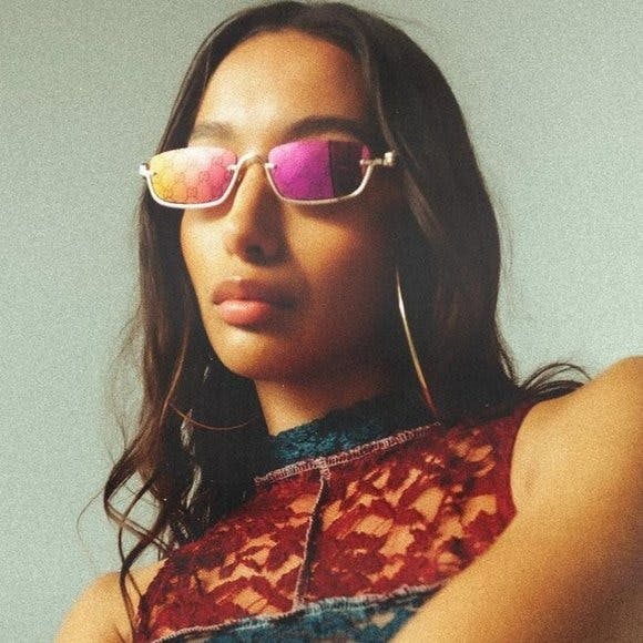 Gucci GG1278S Rimless Sunglasses in Pink Monogram