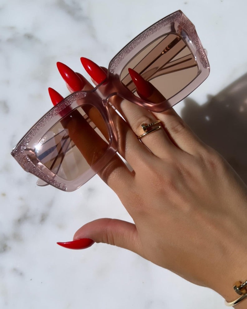 Jimmy Choo Megs Pink Crystal Sunglasses