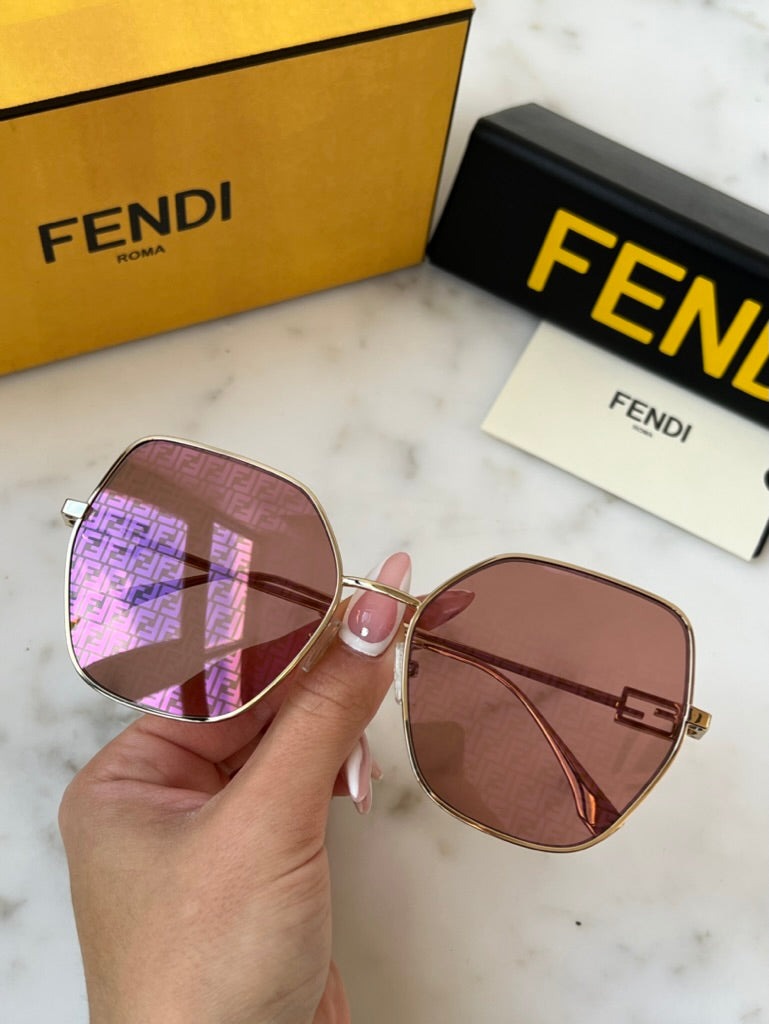 Fendi FE40033U Pink Monogram Mirror Sunglasses