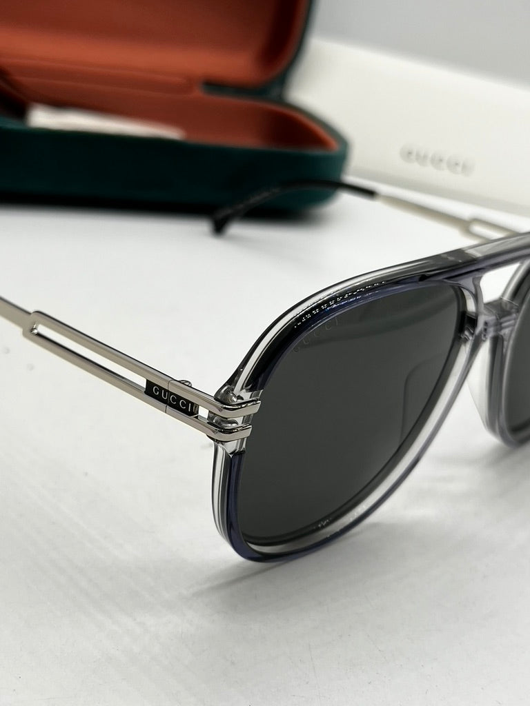 Gucci GG1104S Grey Aviator Sunglasses