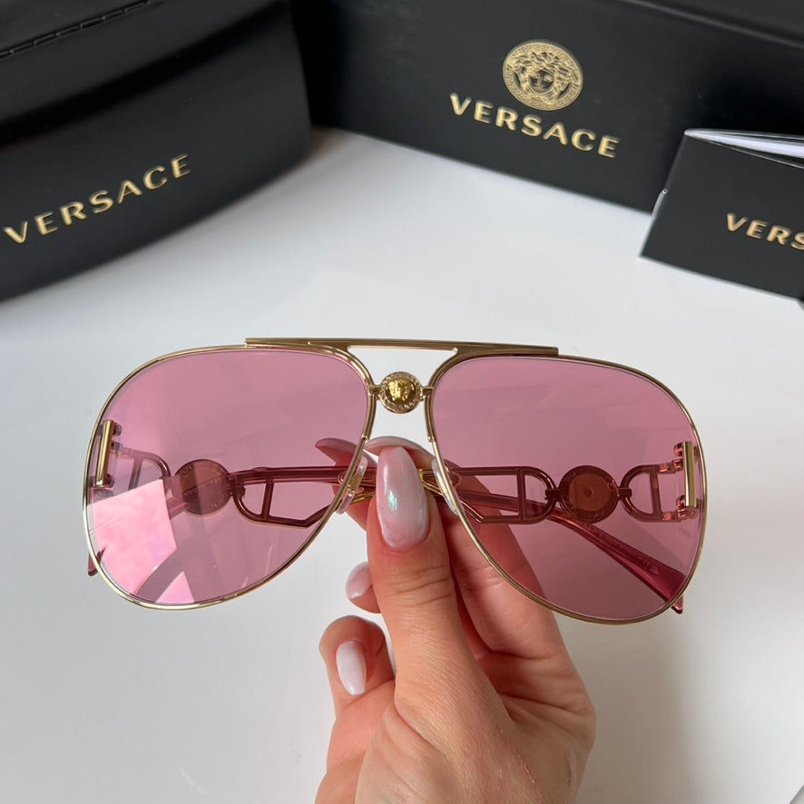 Versace VE2255 Medusa Ultra Oversized Aviator in Pink