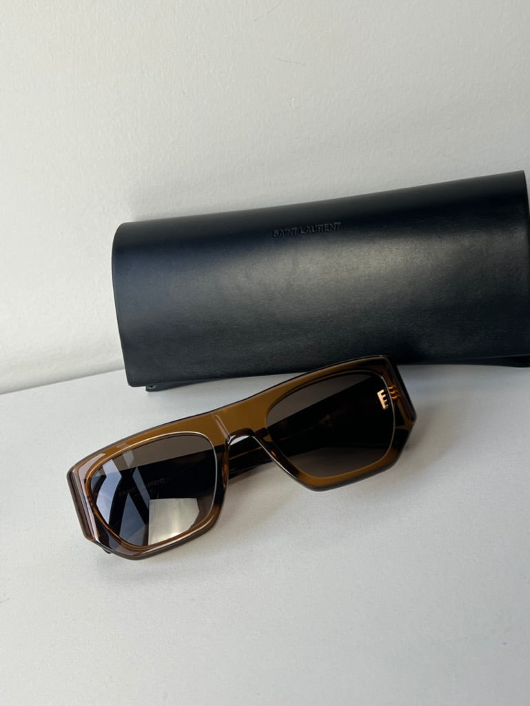 Saint Laurent SL740 Sunglasses in Brown Havana