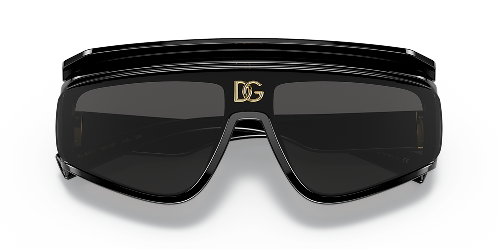 Dolce Gabbana DG6177 Shielded Visor Black Sunglasses