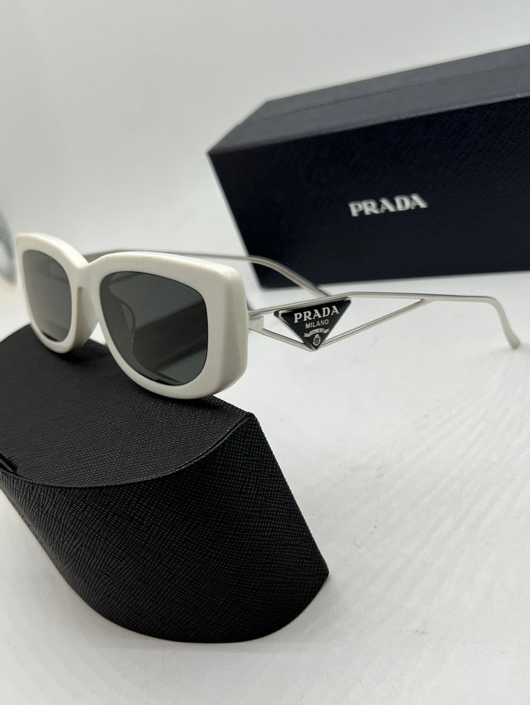 Prada PR14YS Slim Sunglasses in Talc White