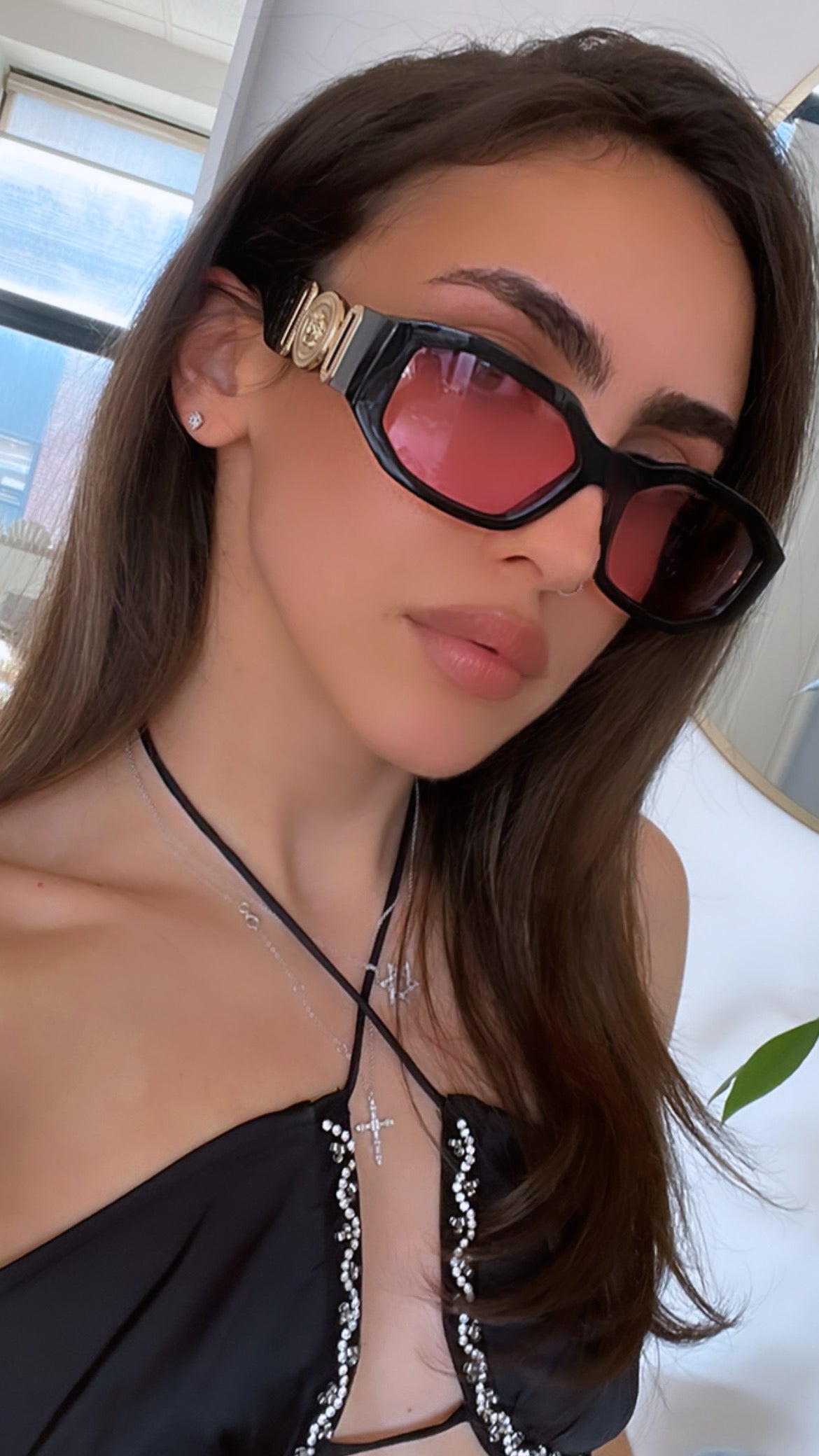 Versace VE4361 Biggie Sunglasses in Black Pink
