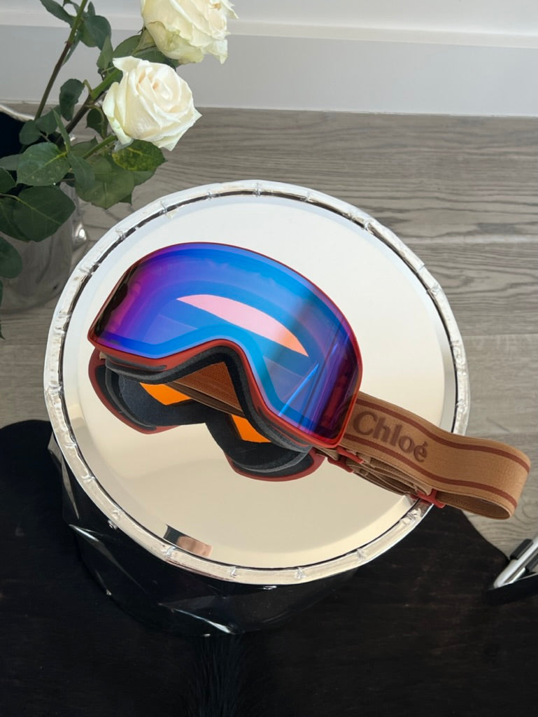 Chloe CH0072S Ski Mask in Orange Purple Lens