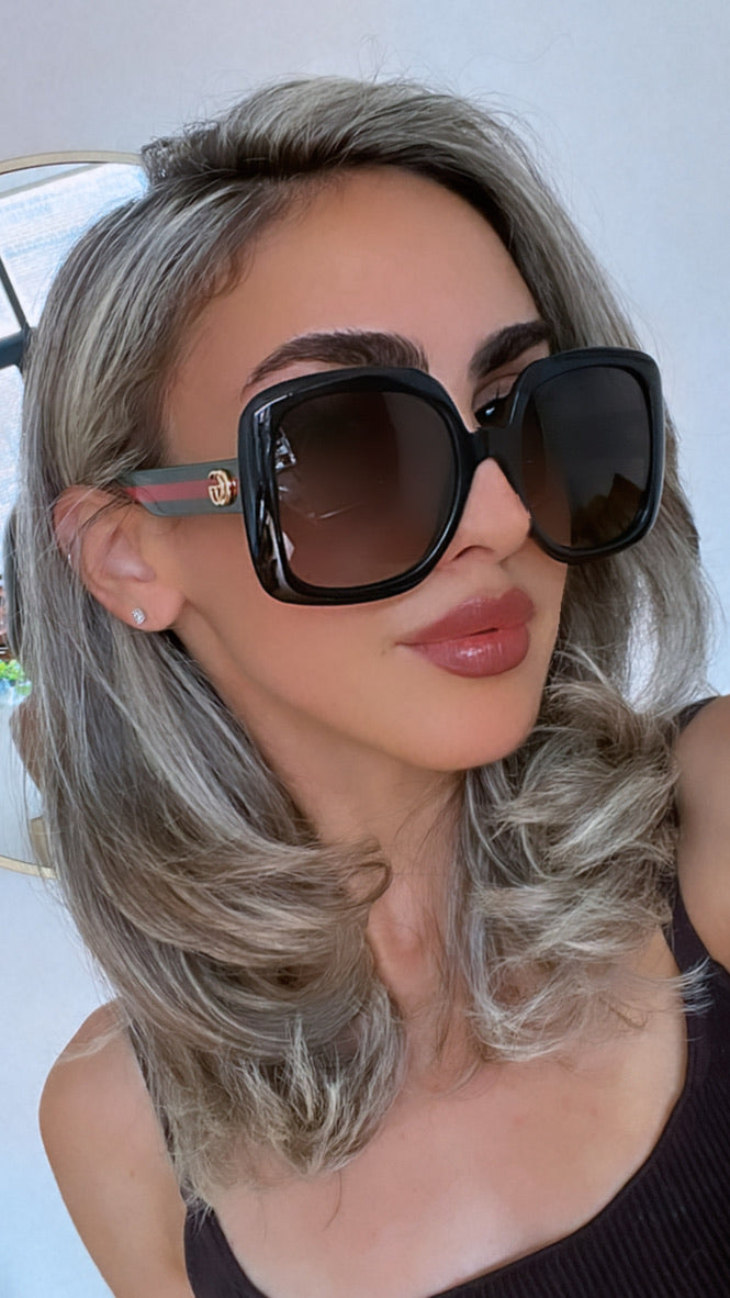 Gucci GG0713S Oversized Black Square Sunglasses