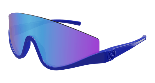 Gucci GG1650S Half Rim Shield Sunglasses in Blue